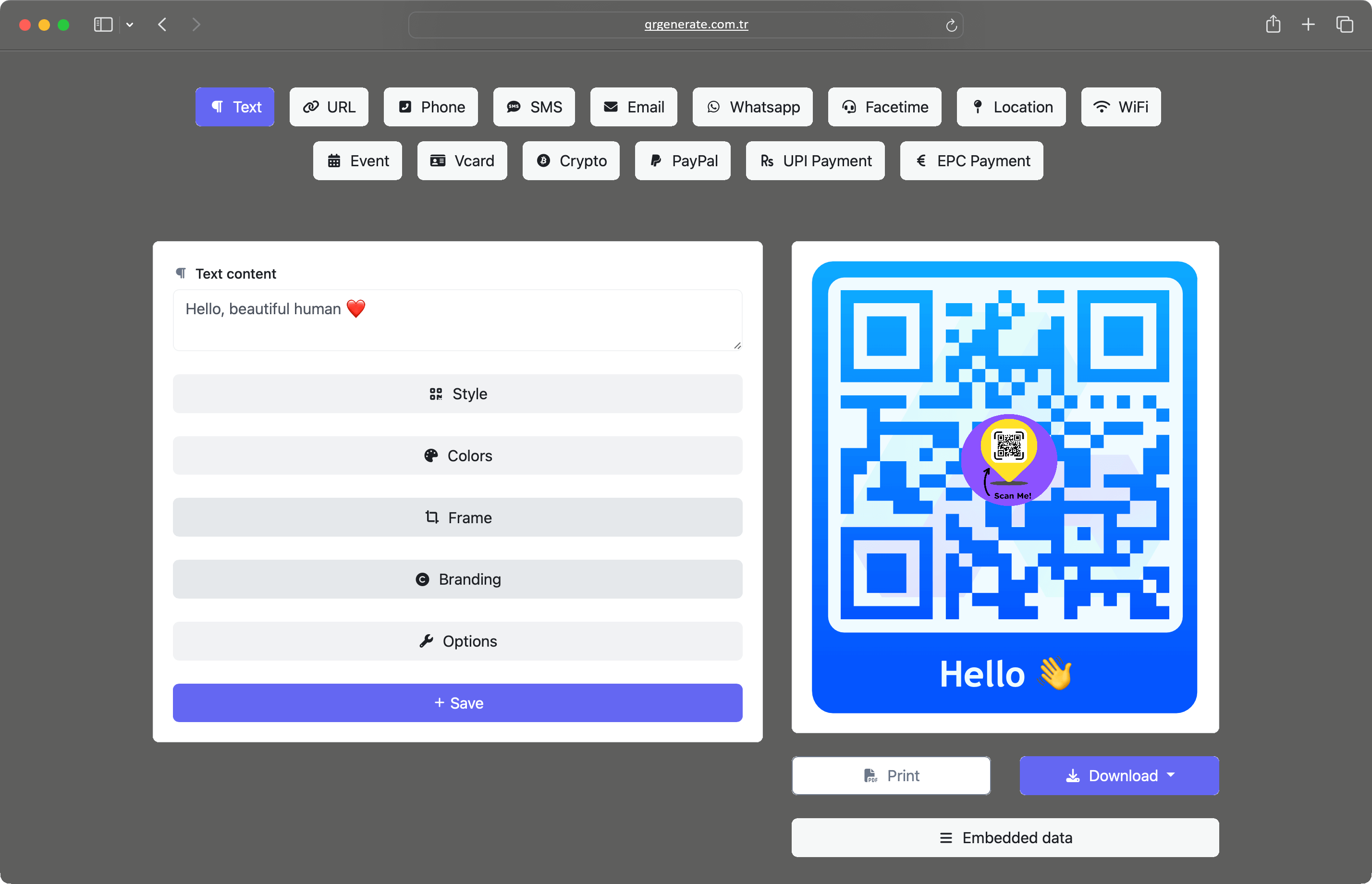 Screenshot of app dashboard